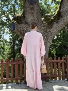 Polo tensel katleya elbise pembe