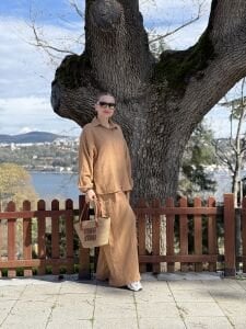 Oversize Müslin Takım camel 8282