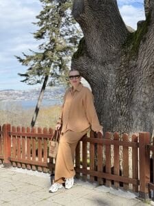 Oversize Müslin Takım camel 8282