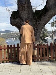 Oversize Müslin Takım camel 8282