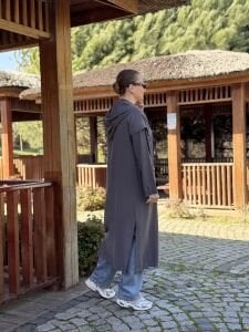 A.Akay İpek Kupra kap-trenç Gri