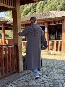 A.Akay İpek Kupra kap-trenç Gri