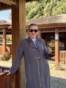 A.Akay İpek Kupra kap-trenç Gri