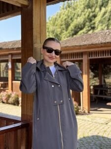 A.Akay İpek Kupra kap-trenç Gri