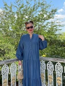 Polo Z.r Denim Tensel elbise Koyu mavi