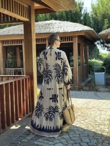 Yaprak Viskon katleya elbise vizon lacivert