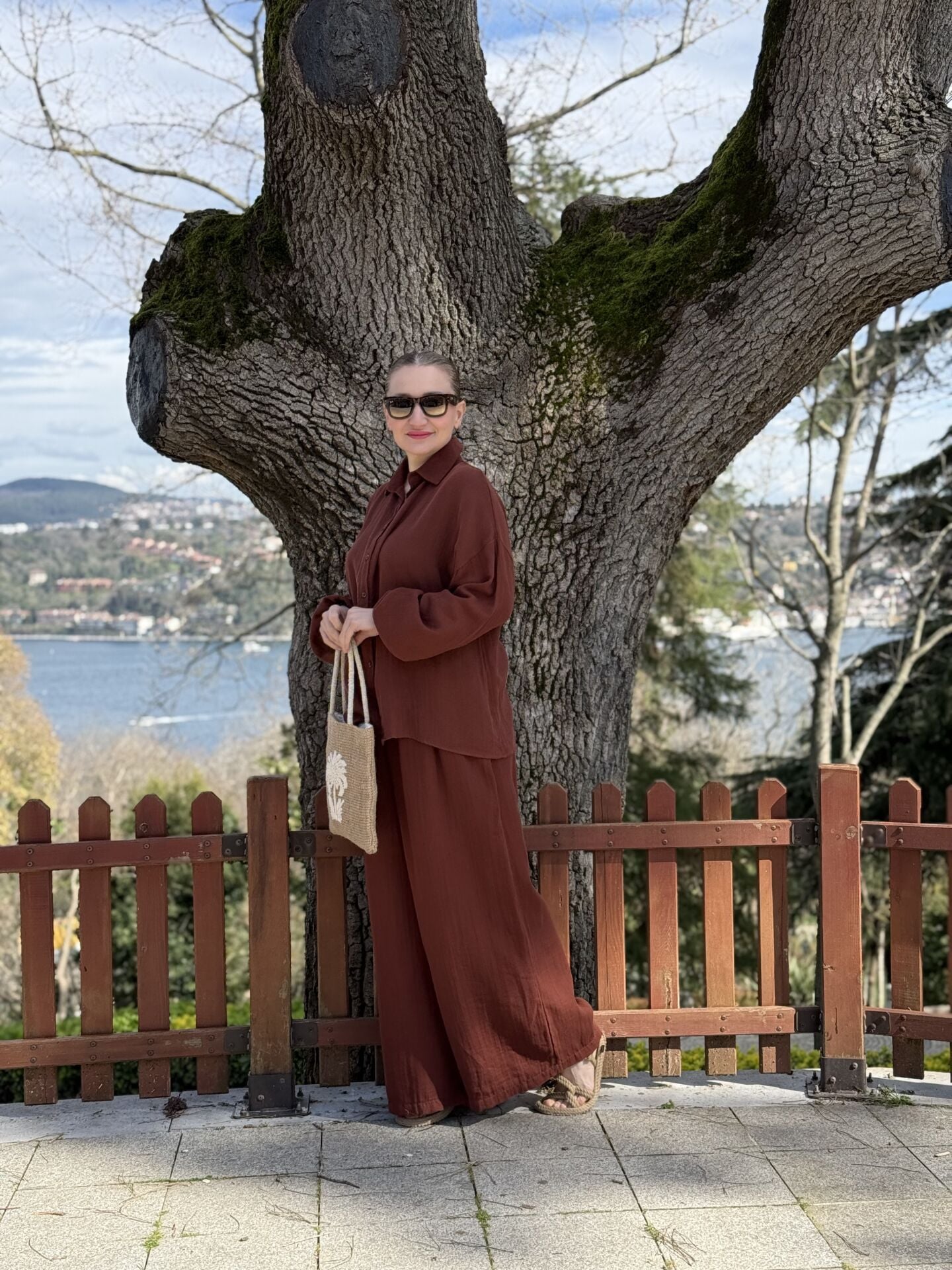 Oversize Müslin Takım Kahve 8282