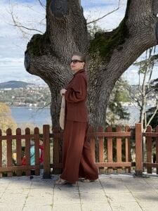 Oversize Müslin Takım Kahve 8282