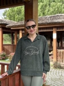 Z.r iki iplik Yıkama Sweat Haki