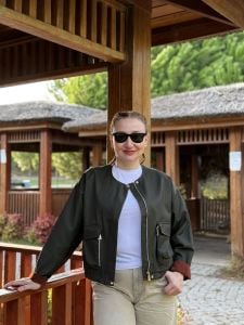 Z.R Haki kol ucu kadife Orijinal Ceket