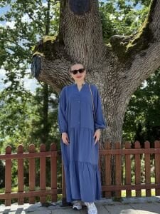 Polo tensel katleya elbise indigo