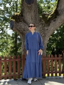 Polo tensel katleya elbise indigo