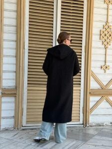A.akay Mango Kapüşonlu Kaşe kap Siyah