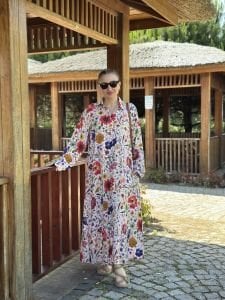 Flowers Viskon gömlek elbise