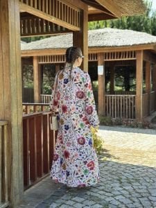 Flowers Viskon gömlek elbise