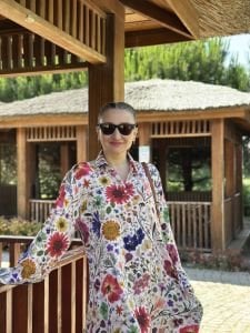 Flowers Viskon gömlek elbise