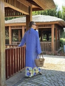 Etek ucu papatya Viskon gömlek elbise