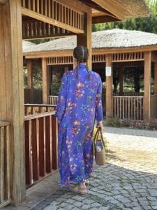 Denizkabuğu gömlek elbise mor/saks