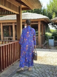 Denizkabuğu gömlek elbise mor/saks