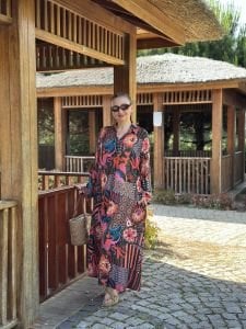 Cunda viskon gömlek elbise somon