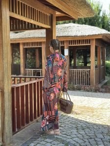 Cunda viskon gömlek elbise somon