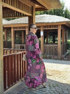 Cunda viskon gömlek elbise pembeli