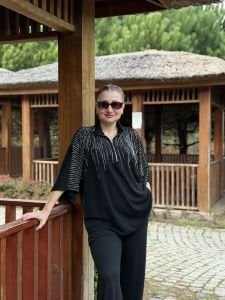 Lizzy Taşlı pamuk takım Siyah