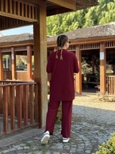 Yanları cepli sandy takım 5015 Bordo