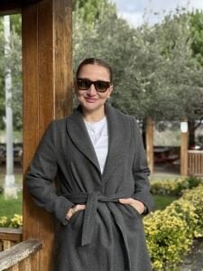 Kuşaklı astarlı Valeri Kaşe Kaban Antrasit