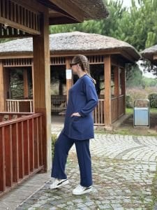 2258 Çift cepli Oysho takım İndigo
