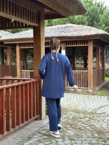 2258 Çift cepli Oysho takım İndigo