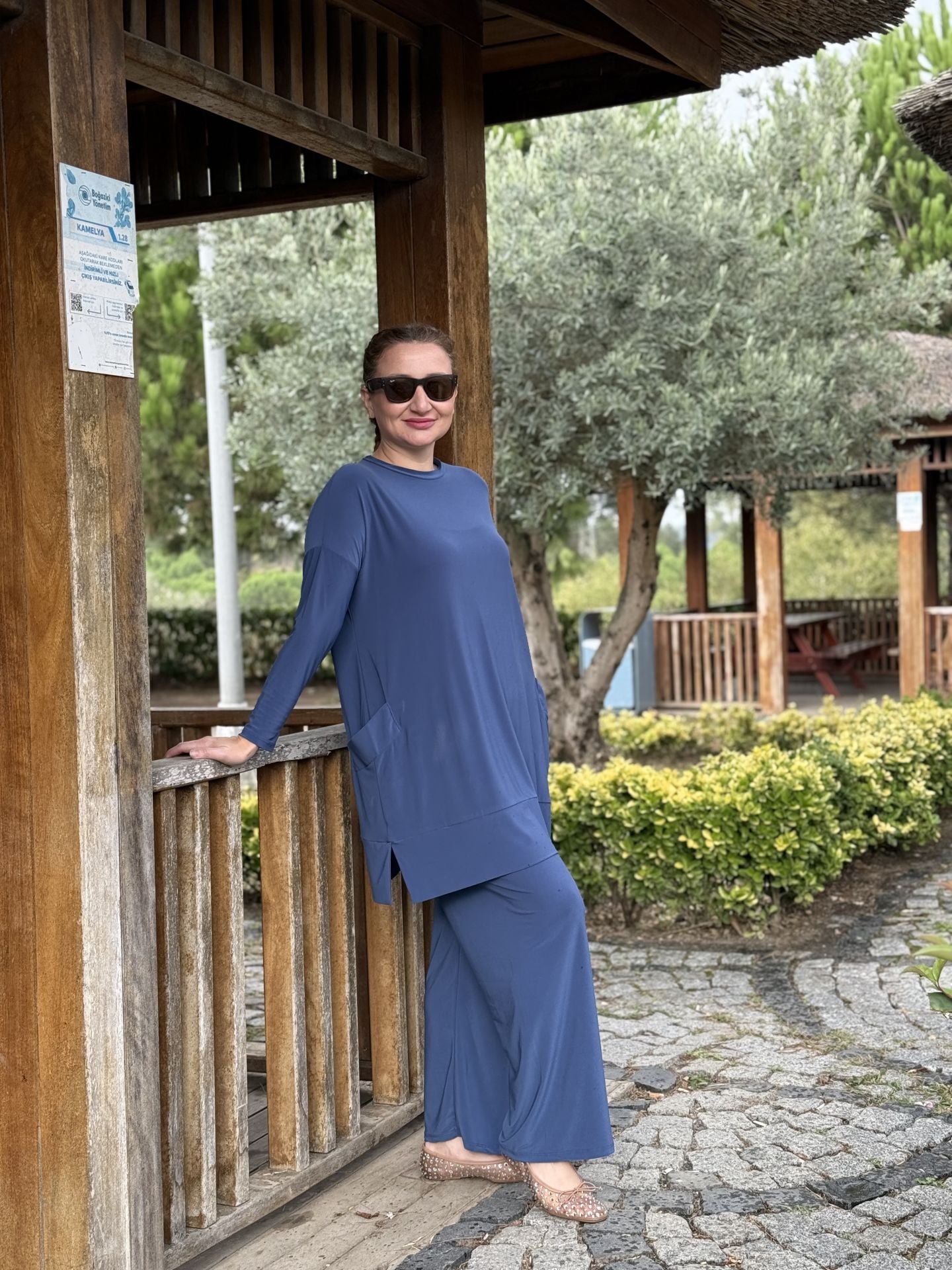 Yanları cepli sandy takım 5015 indigo