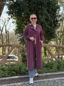 A.akay Kupra Tensel Tasarım çıtçıtlı Kap Mürdüm