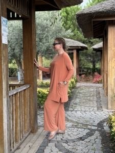 Yanları cepli sandy takım 5015 yavruağzı