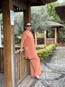 Yanları cepli sandy takım 5015 yavruağzı