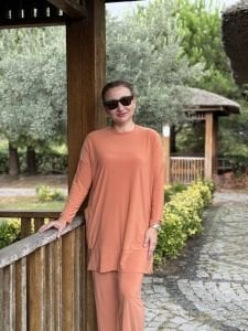 Yanları cepli sandy takım 5015 yavruağzı