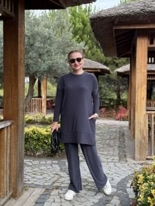 Yanları cepli sandy takım 5015 antrasit