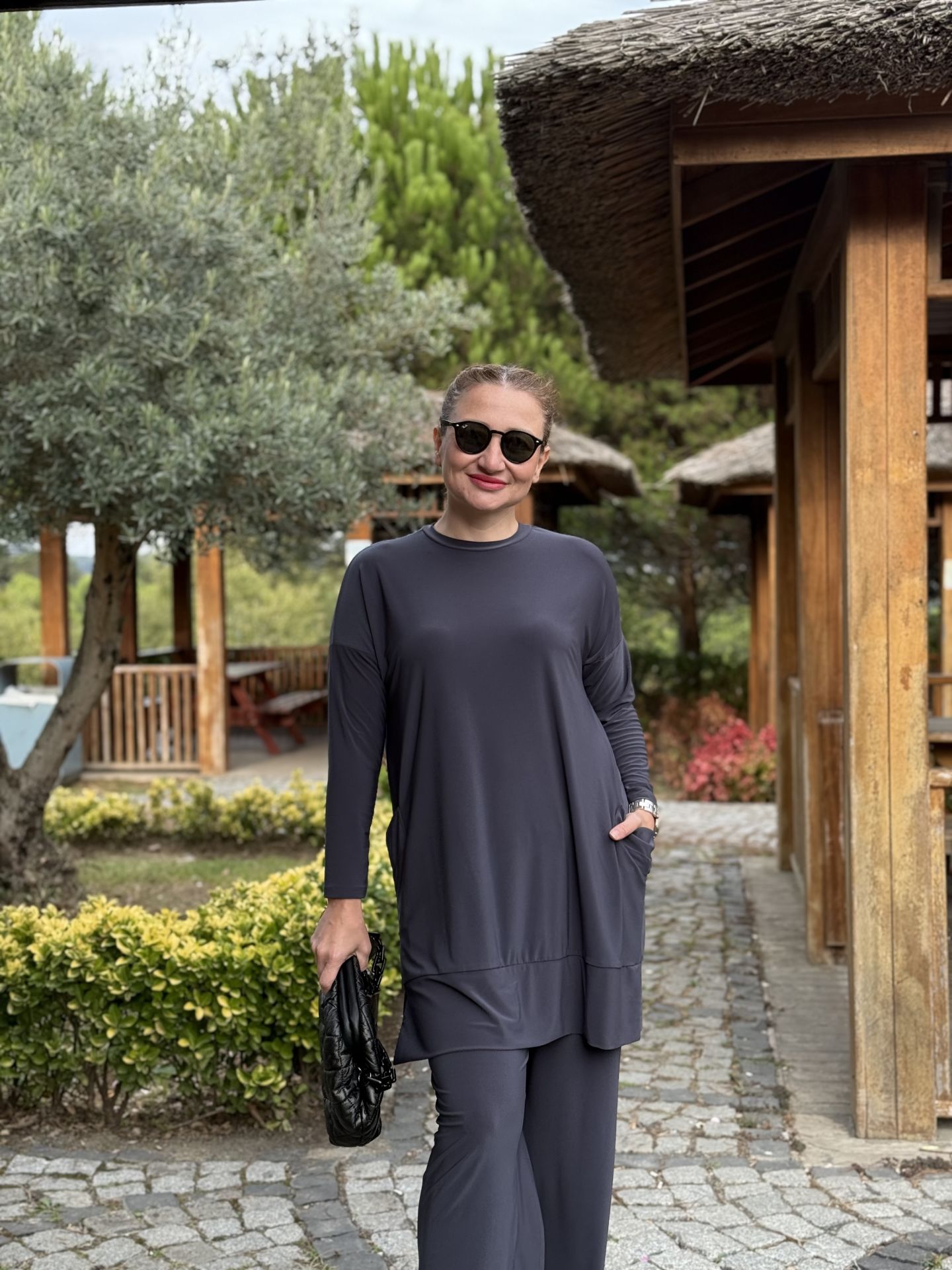 Yanları cepli sandy takım 5015 antrasit