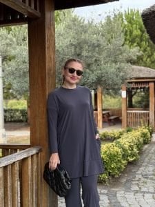 Yanları cepli sandy takım 5015 antrasit