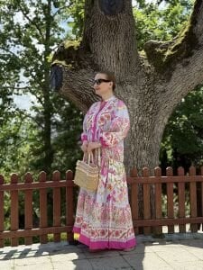 Nare modal tensel katleya elbise pembe