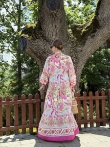 Nare modal tensel katleya elbise pembe