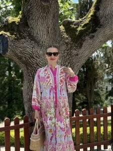 Nare modal tensel katleya elbise pembe