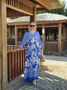 Belden büzmeli viskon elbise saks