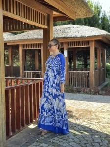 Belden büzmeli viskon elbise saks