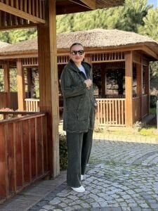 A.akay Nakışlı Fermuarlı takım Haki