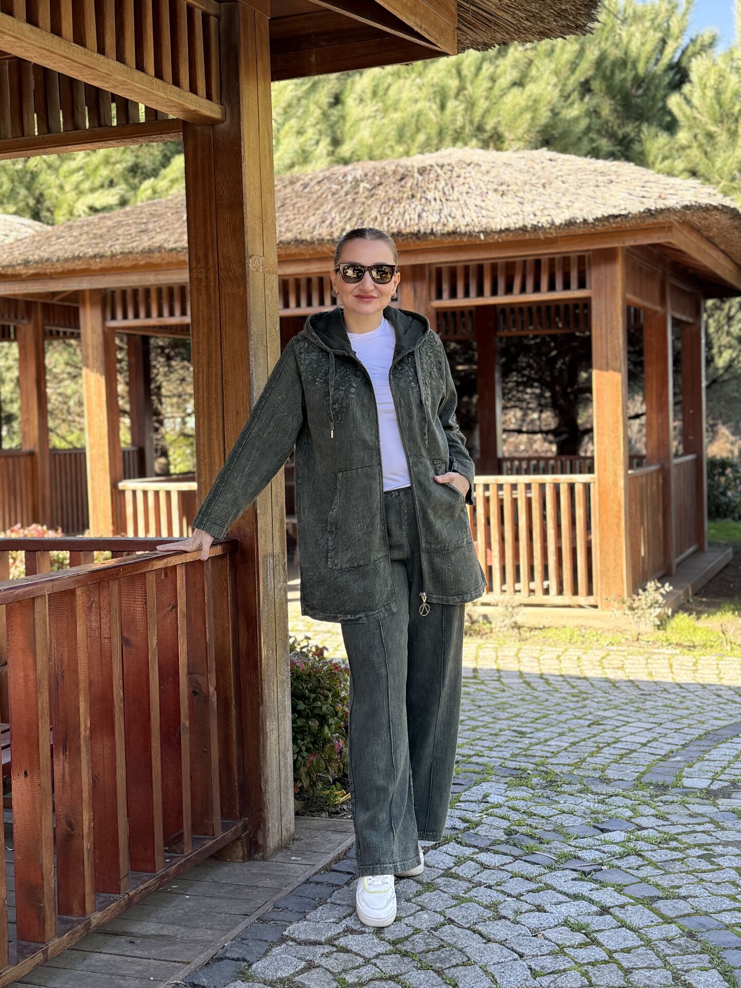 A.akay Nakışlı Fermuarlı takım Haki