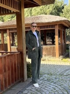 A.akay Nakışlı Fermuarlı takım Haki