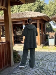 A.akay Nakışlı Fermuarlı takım Haki