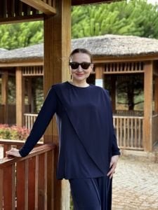 Asimetrik sandy takım 4214 lacivert