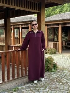 Mürdüm Yarım FERMUARLI OYSHO ELBİSE